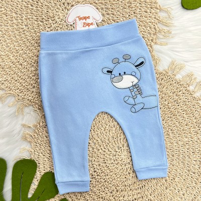  CONJ. DE MALHA 3 PEÇAS - Girafa Azul - Off White e Azul